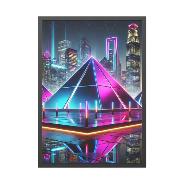 8448232955123780437_2048-1.jpeg Pyramids Illuminated by Neon Lights Framed Poster