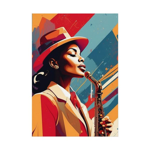8457367896345660453_2048.jpeg Beautiful Black Woman Jazz Musician Poster