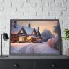 Half Timbered Cottage In Winter Framed Poster