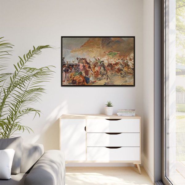 Battle Pyramids Framed Canvas