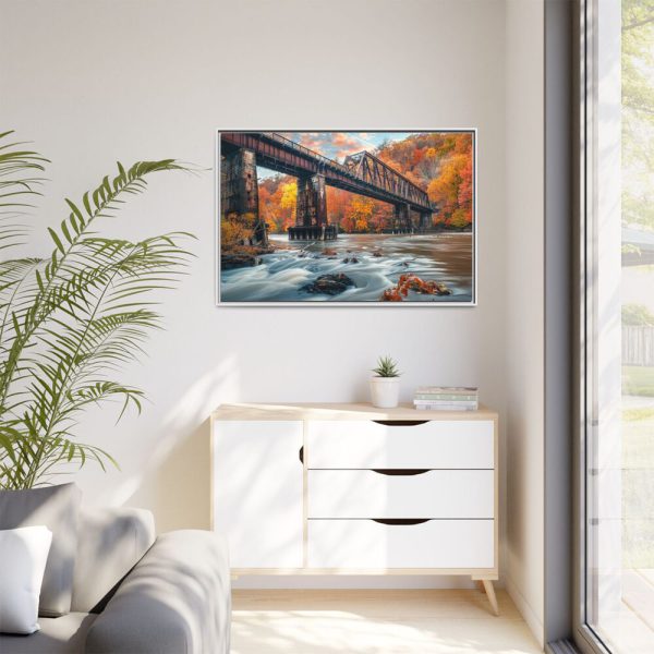 Autumn Bridge Art II Framed Canvas