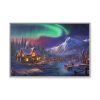 8667679938944644797_2048.jpeg Cottage In Winter With Northern Lights Framed Canvas