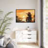 Beautiful Vintage Woman Beach Art Framed Canvas