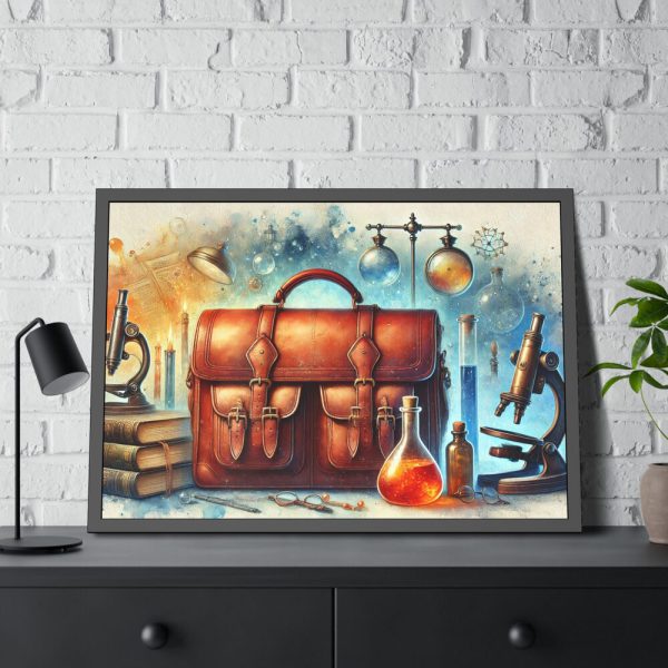 8826632171545689831_2048-1.jpeg Illustration of Large Leather Bag Framed Poster