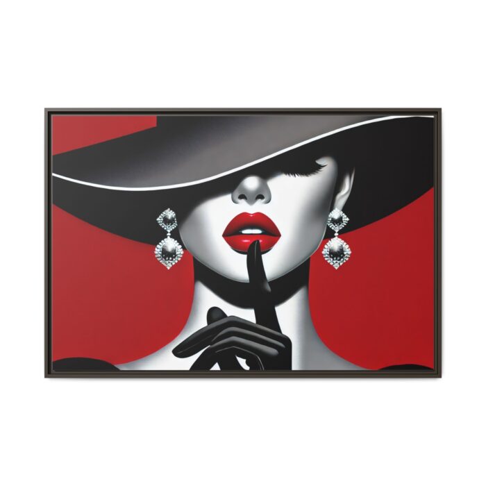 The woman With Large Black Hat Framed Canvas - Image 6