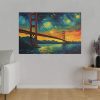 Colorful and Dramatic Golden Gate Bridge Standard Canvas
