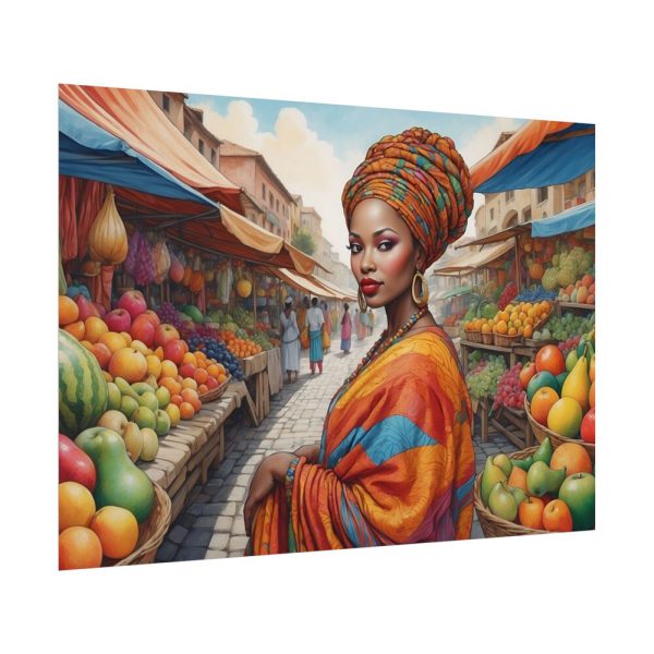 Marketplace With Fruit Stalls I Poster