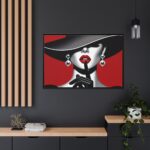 The woman With Large Black Hat Framed Canvas - Image 4