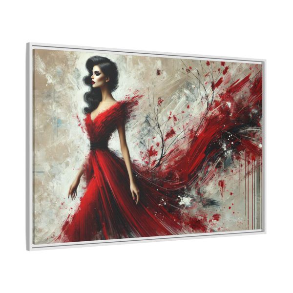 9122657468481155805_2048.jpeg Stylized Woman in Flowing Red Dress Framed Canvas