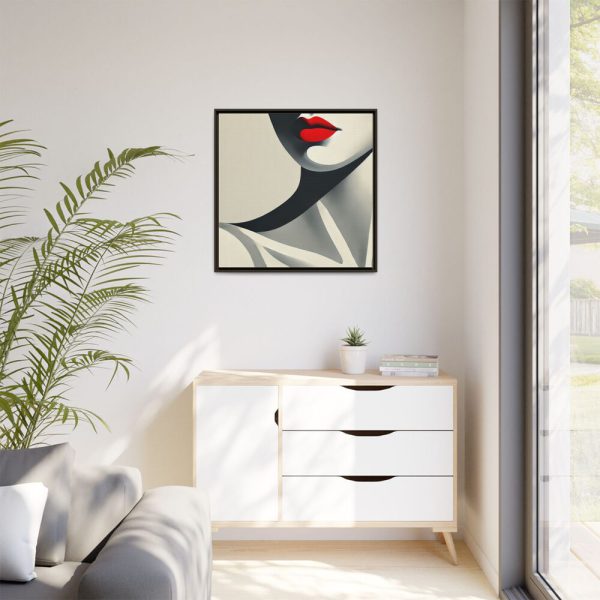 Minimalist of Woman's Lower Face Framed Canvas