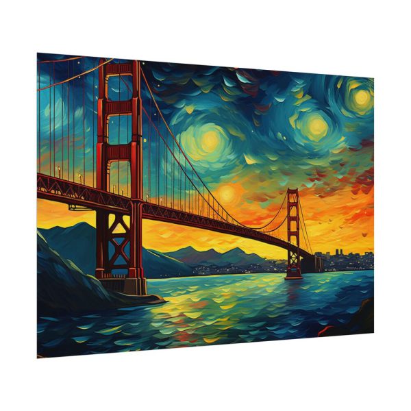 9518590006028540079_2048.jpeg Colorful and Dramatic Golden Gate Bridge Poster