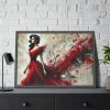9608523751801329010_2048-1.jpeg Stylized Woman in Flowing Red Dress Framed Poster