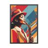 Beautiful Black Woman Jazz Musician Framed Poster
