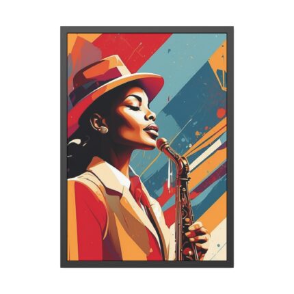 Beautiful Black Woman Jazz Musician Framed Poster