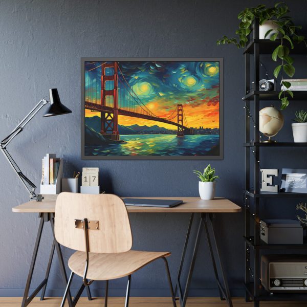 Colorful and Dramatic Golden Gate Bridge Framed Poster