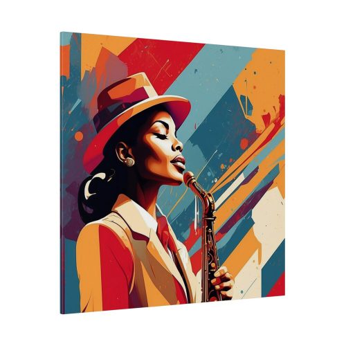 9760502052076578205_2048.jpeg Beautiful Black Woman Jazz Musician Standard Canvas