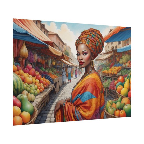 Marketplace With Fruit Stalls I Poster