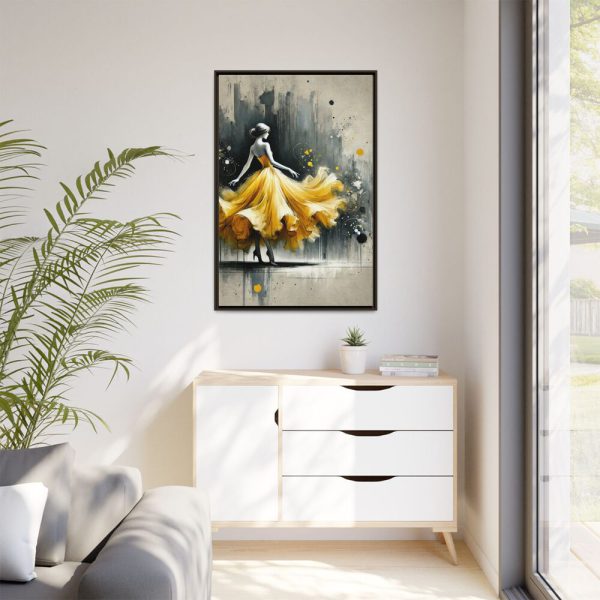 9826496246674929473_2048.jpeg Graceful Woman in Bright Yellow Dress Framed Canvas