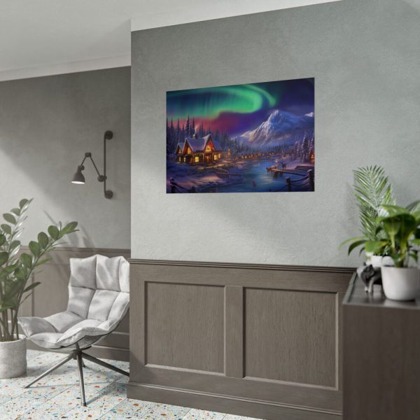 9854004400798815185_2048.jpeg Cottage In Winter With Northern Lights Poster