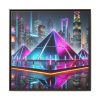 988681225452371939_2048.jpeg Pyramids Illuminated by Neon Lights Framed Canvas