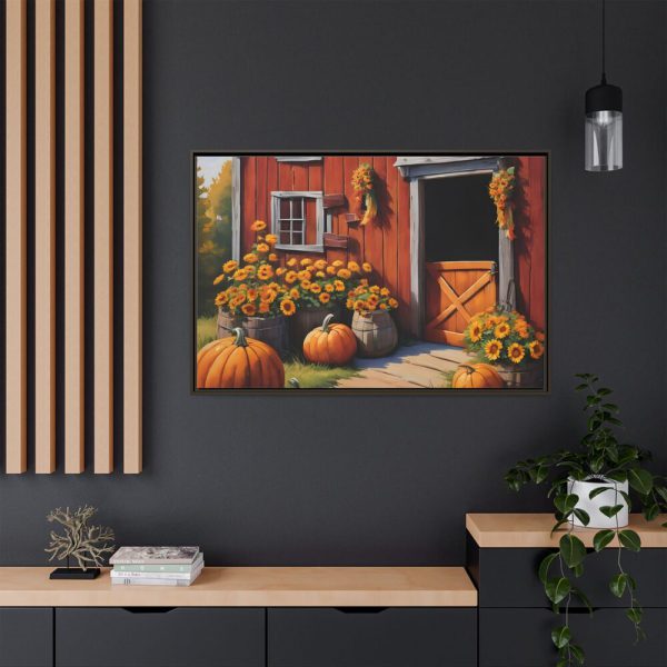 9955743481958998075_2048.jpeg Barn Pumpkin Flowers Autumn Framed Canvas