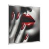 9971605471452690384_2048.jpeg High-Contrast Close-Up of Woman's Face Framed Canvas