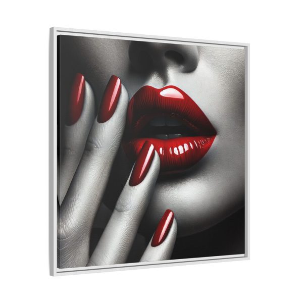 9971605471452690384_2048.jpeg High-Contrast Close-Up of Woman's Face Framed Canvas