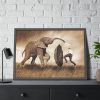 16203159400966775649_2048.jpeg Elephant Play on the Rain with Umbrella Framed Poster