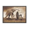 8274720269319408997_2048.jpeg Elephant Play on the Rain with Umbrella Framed Poster