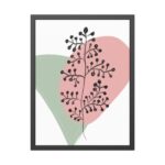 Abstract Shapes With a Plant Framed Poster