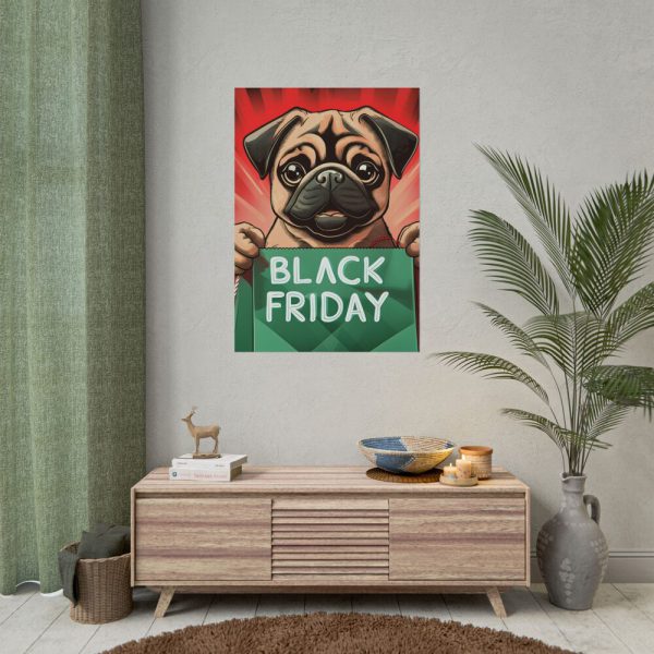 Black Friday Dog With Bag Poster