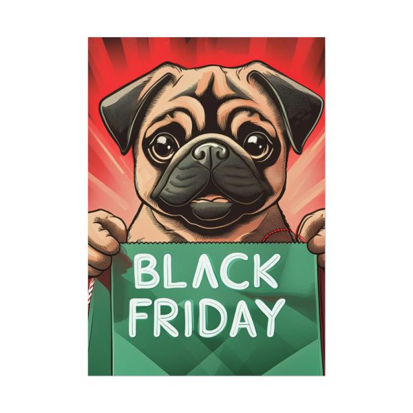 Black Friday Dog With Bag Poster