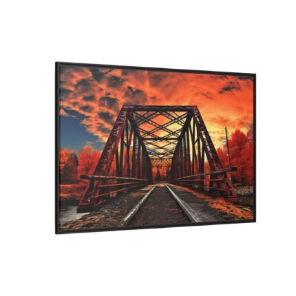 Autumn Bridge Art I Framed Canvas