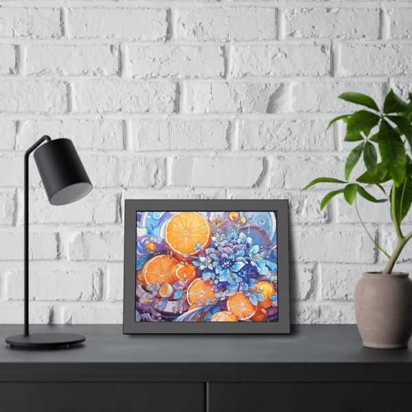 10451728671354366798_2048.jpeg Orange Slices and Orange and Purple Dots Framed Poster
