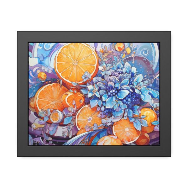 10555065799822222732_2048.jpeg Orange Slices and Orange and Purple Dots Framed Poster