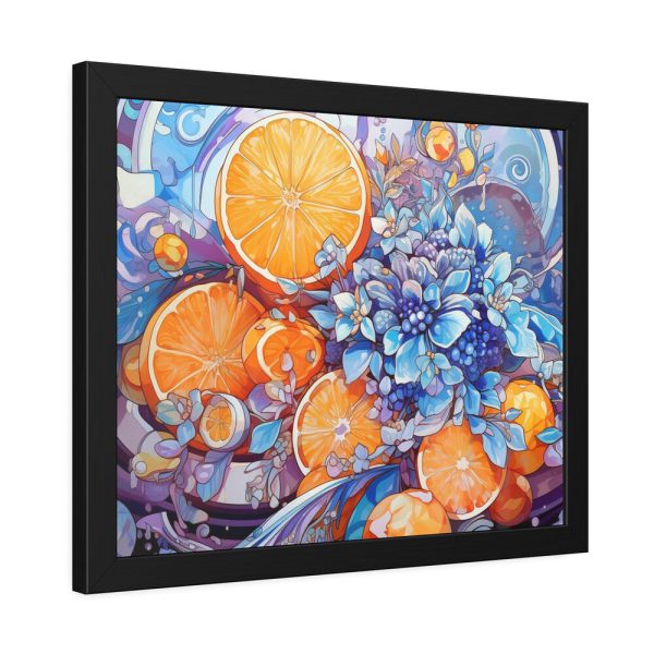 10608637672438242750_2048.jpeg Orange Slices and Orange and Purple Dots Framed Poster