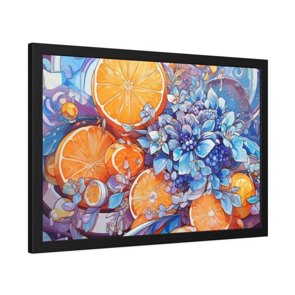 1125703647542644211_2048.jpeg Orange Slices and Orange and Purple Dots Framed Poster