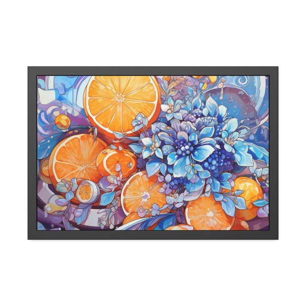 11978287996110633489_2048.jpeg Orange Slices and Orange and Purple Dots Framed Poster