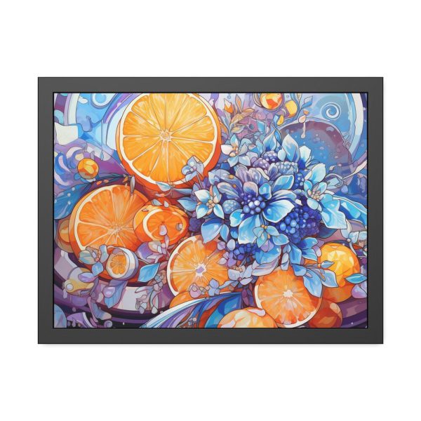13001082903032341551_2048.jpeg Orange Slices and Orange and Purple Dots Framed Poster