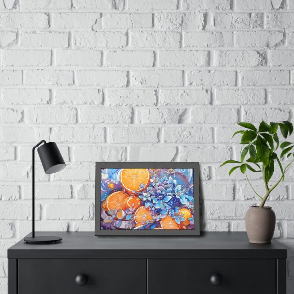 14464082724934852825_2048.jpeg Orange Slices and Orange and Purple Dots Framed Poster
