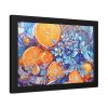 15519214641440846327_2048.jpeg Orange Slices and Orange and Purple Dots Framed Poster