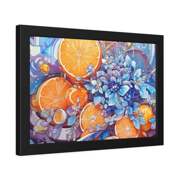 15519214641440846327_2048.jpeg Orange Slices and Orange and Purple Dots Framed Poster