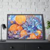 17270096038017490921_2048.jpeg Orange Slices and Orange and Purple Dots Framed Poster