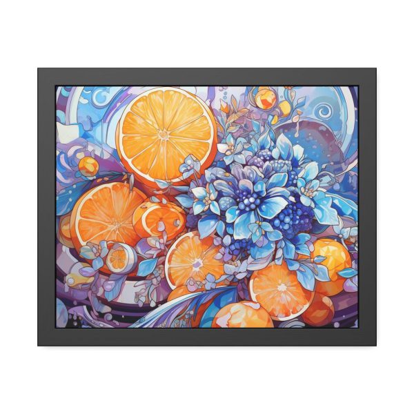 17495346098113641817_2048.jpeg Orange Slices and Orange and Purple Dots Framed Poster