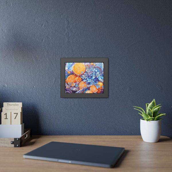 18225650309600958846_2048.jpeg Orange Slices and Orange and Purple Dots Framed Poster