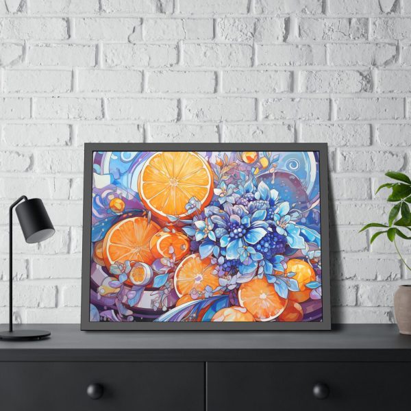 1892848464405407585_2048.jpeg Orange Slices and Orange and Purple Dots Framed Poster