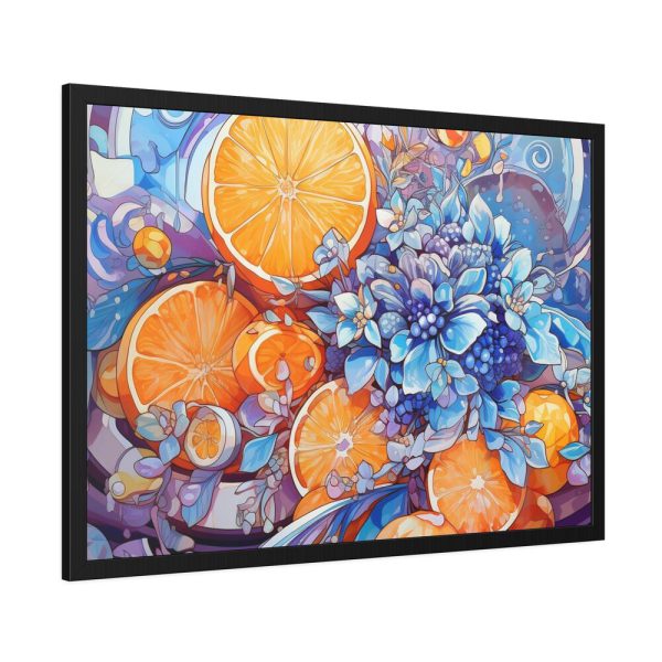 6699616574885156001_2048.jpeg Orange Slices and Orange and Purple Dots Framed Poster