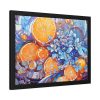 7715109238672575251_2048.jpeg Orange Slices and Orange and Purple Dots Framed Poster