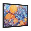7738410213833126196_2048.jpeg Orange Slices and Orange and Purple Dots Framed Poster