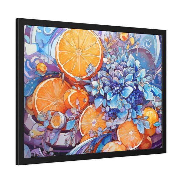 7738410213833126196_2048.jpeg Orange Slices and Orange and Purple Dots Framed Poster